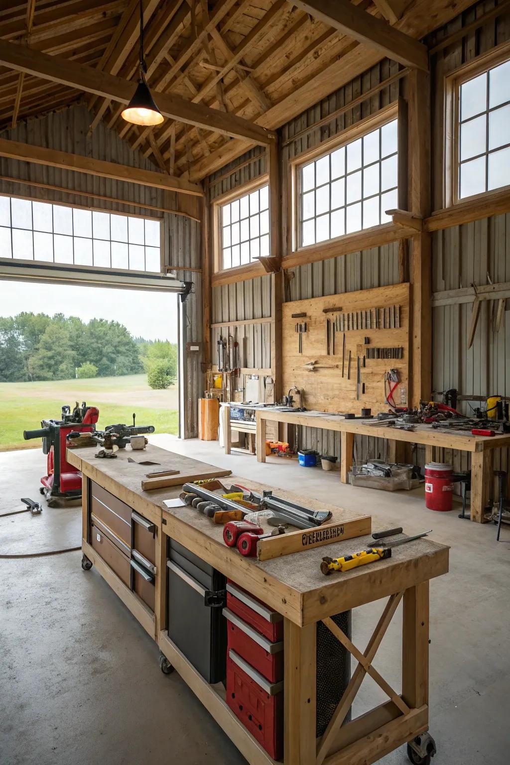 Design the ultimate workshop space within your pole barn.