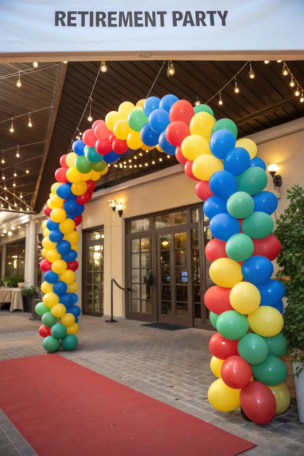 Balloon arches create a memorable entrance statement.