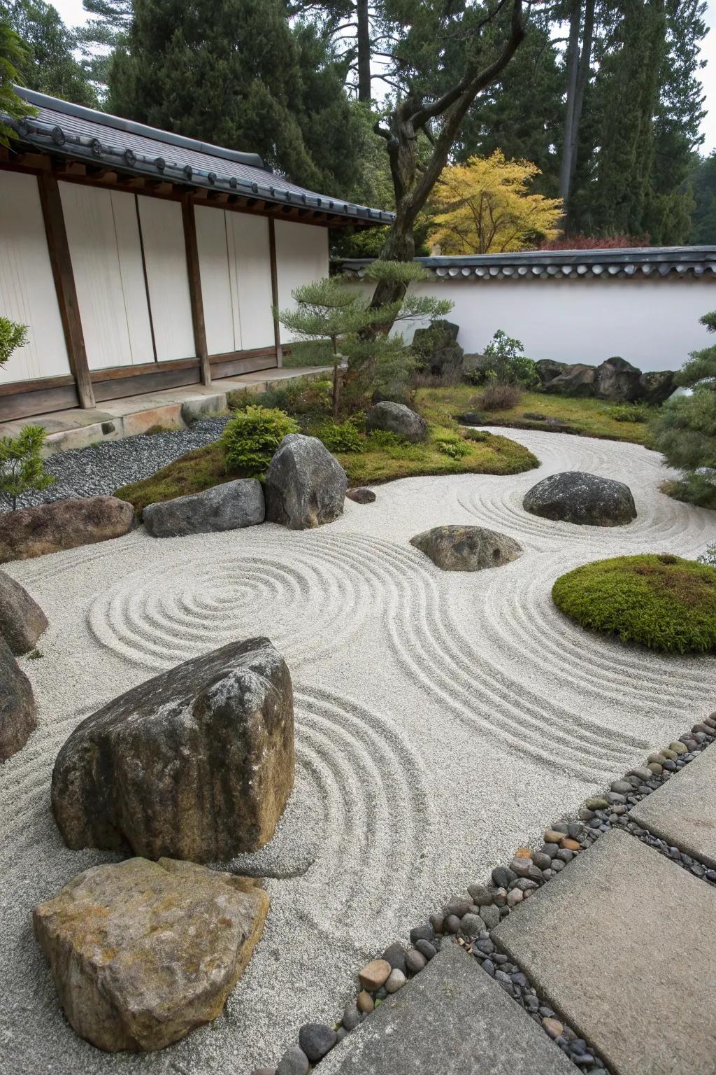 A tranquil zen rock garden perfect for meditation.