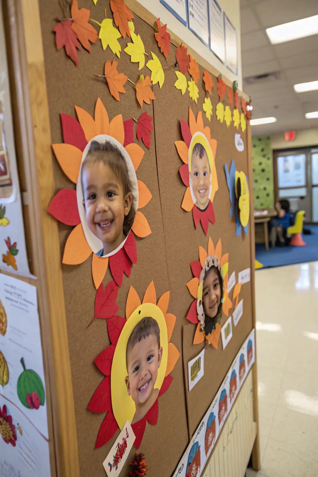 A playful Gobble Gobble Squad display with preschoolers' faces.