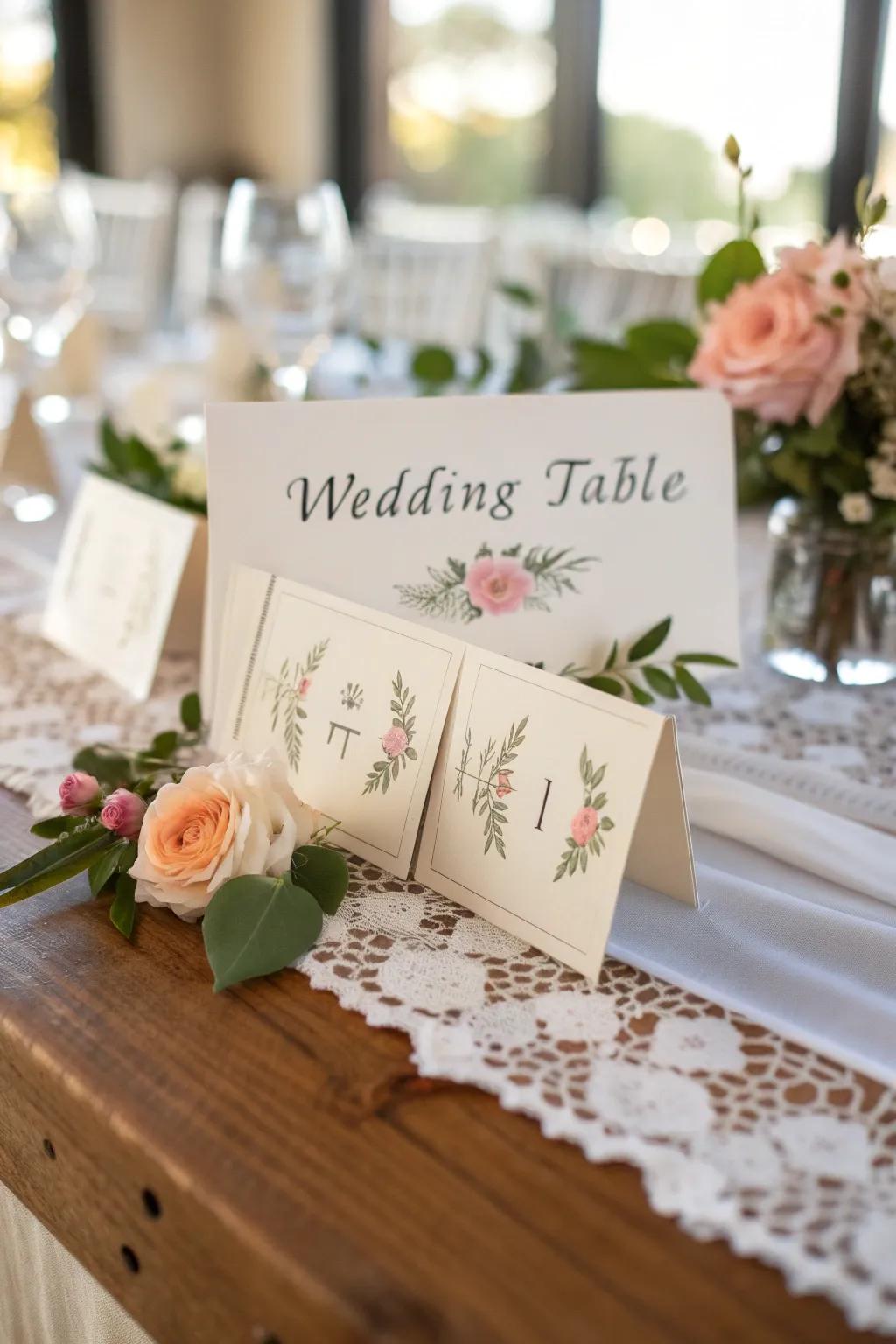 Bespoke place settings elegantly positioned on a wedding table, adding a personal nuance.