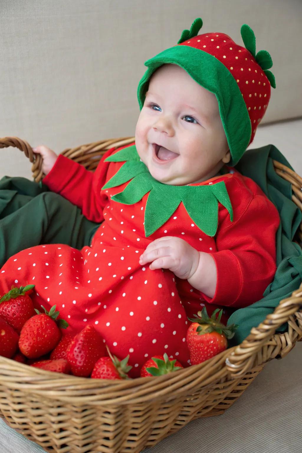 Berry sweet strawberry costume ideal for All Hallows' Eve.