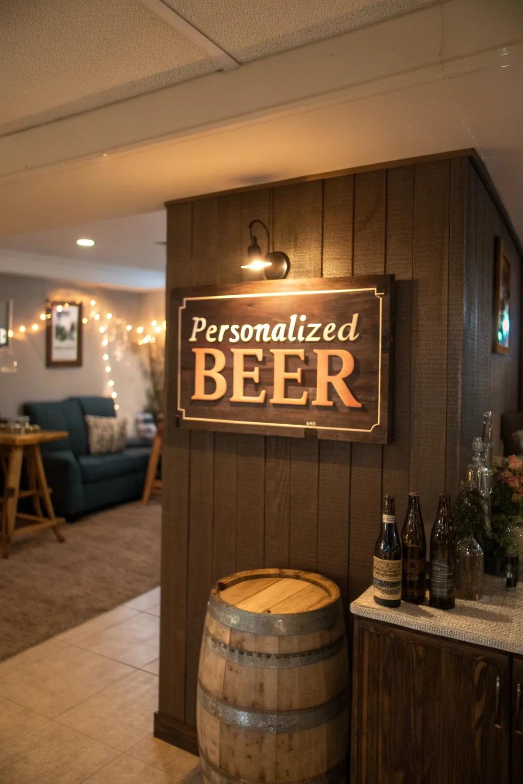 Personalized beer signs make your space uniquely yours.