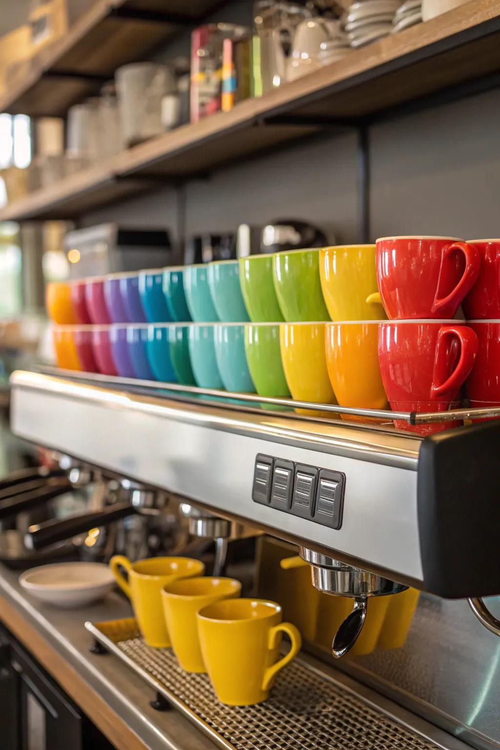 Your mug collection can be a focal point in your coffee bar.