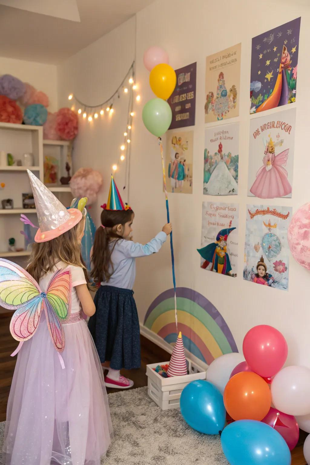 Themed decor brings the dress-up corner to life.