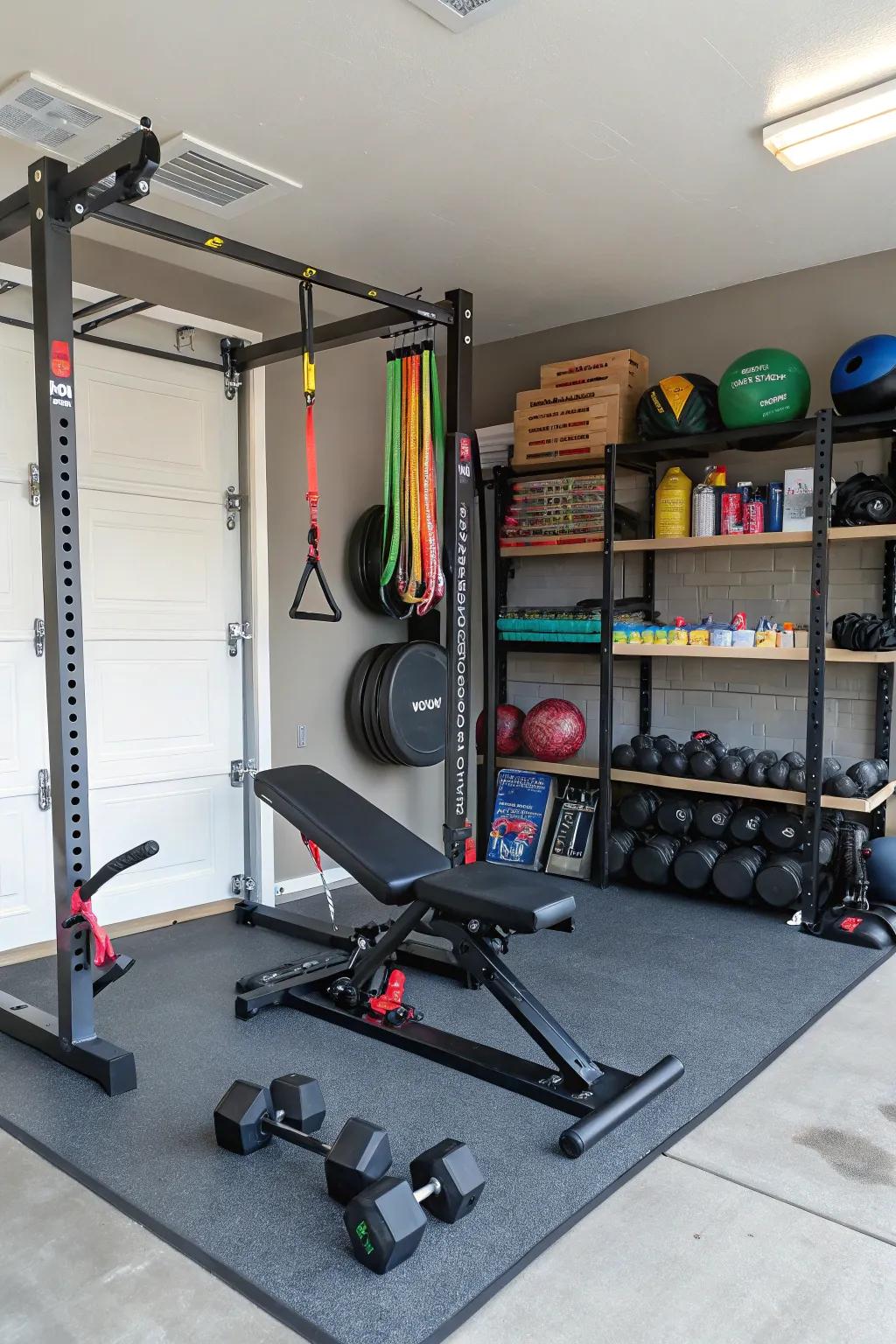 Multi-use equipment offers versatility in a compact configuration.
