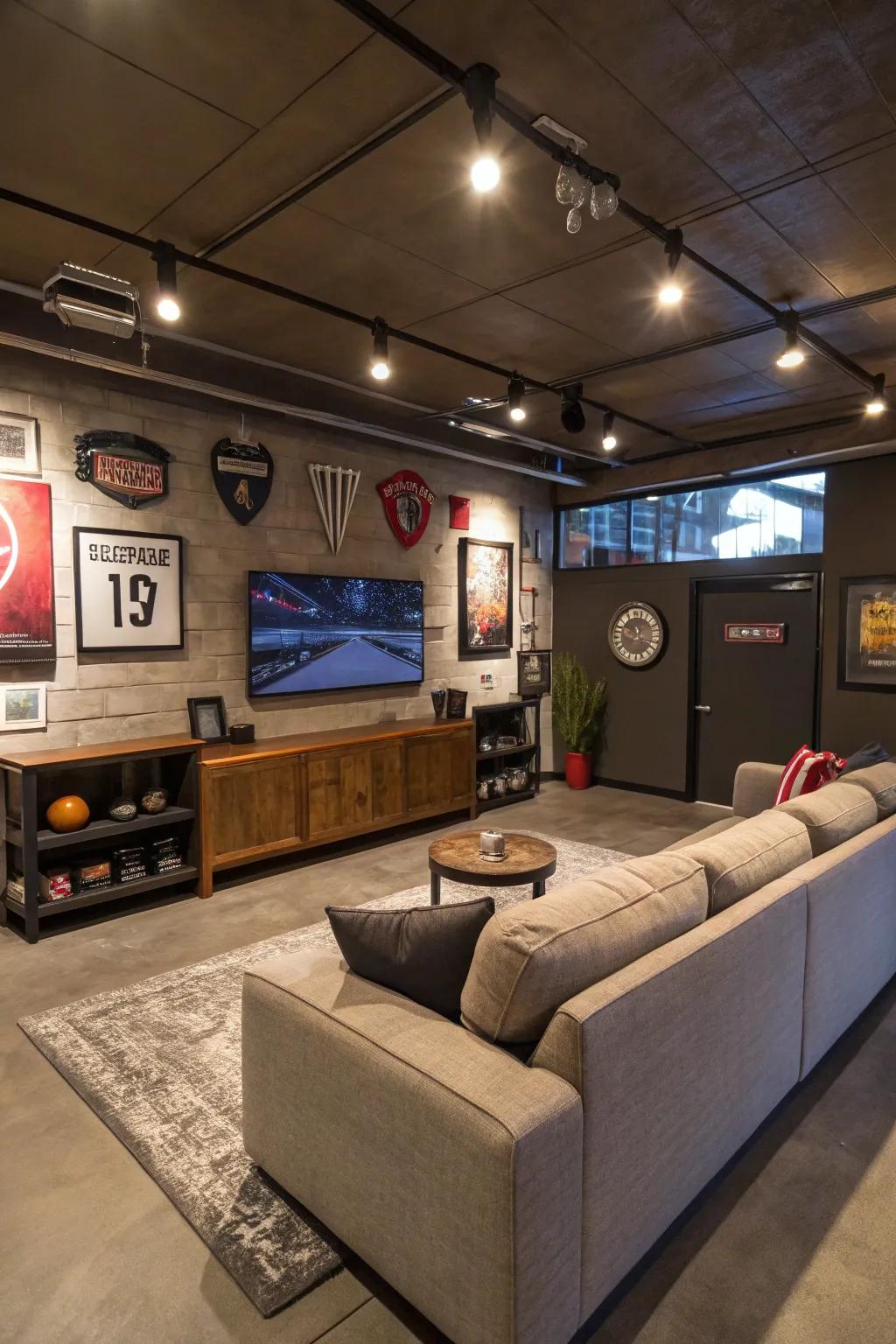 Create a personalized retreat with a garage man cave.