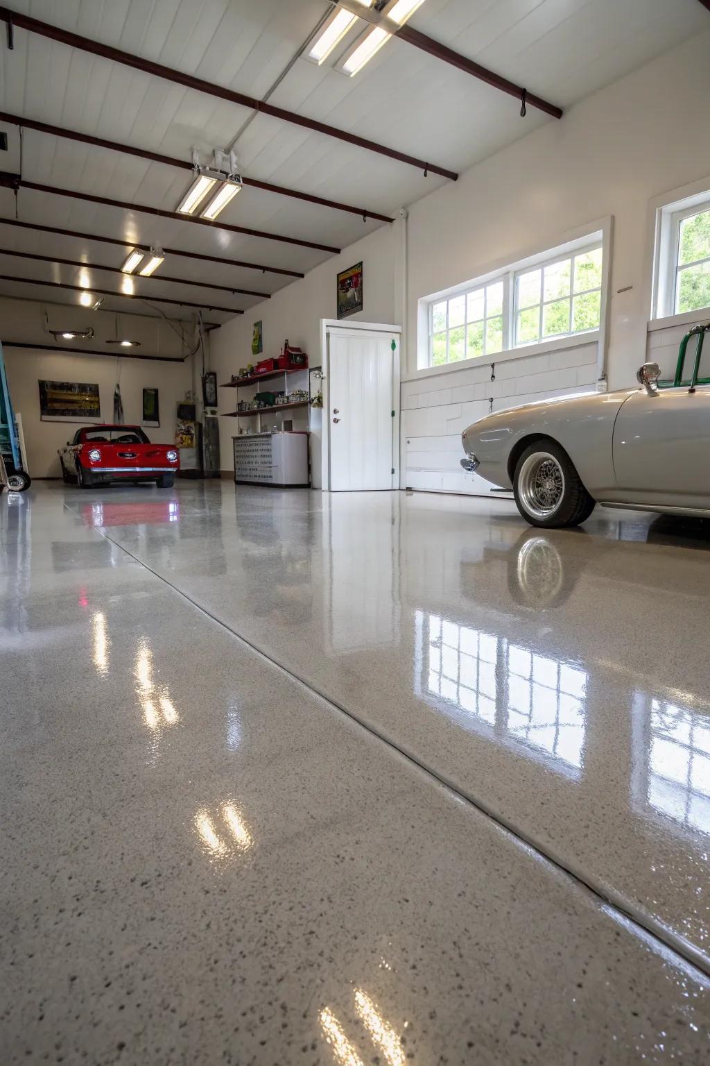 Epoxy flooring introduces a hint of luxury and practicality to your garage.