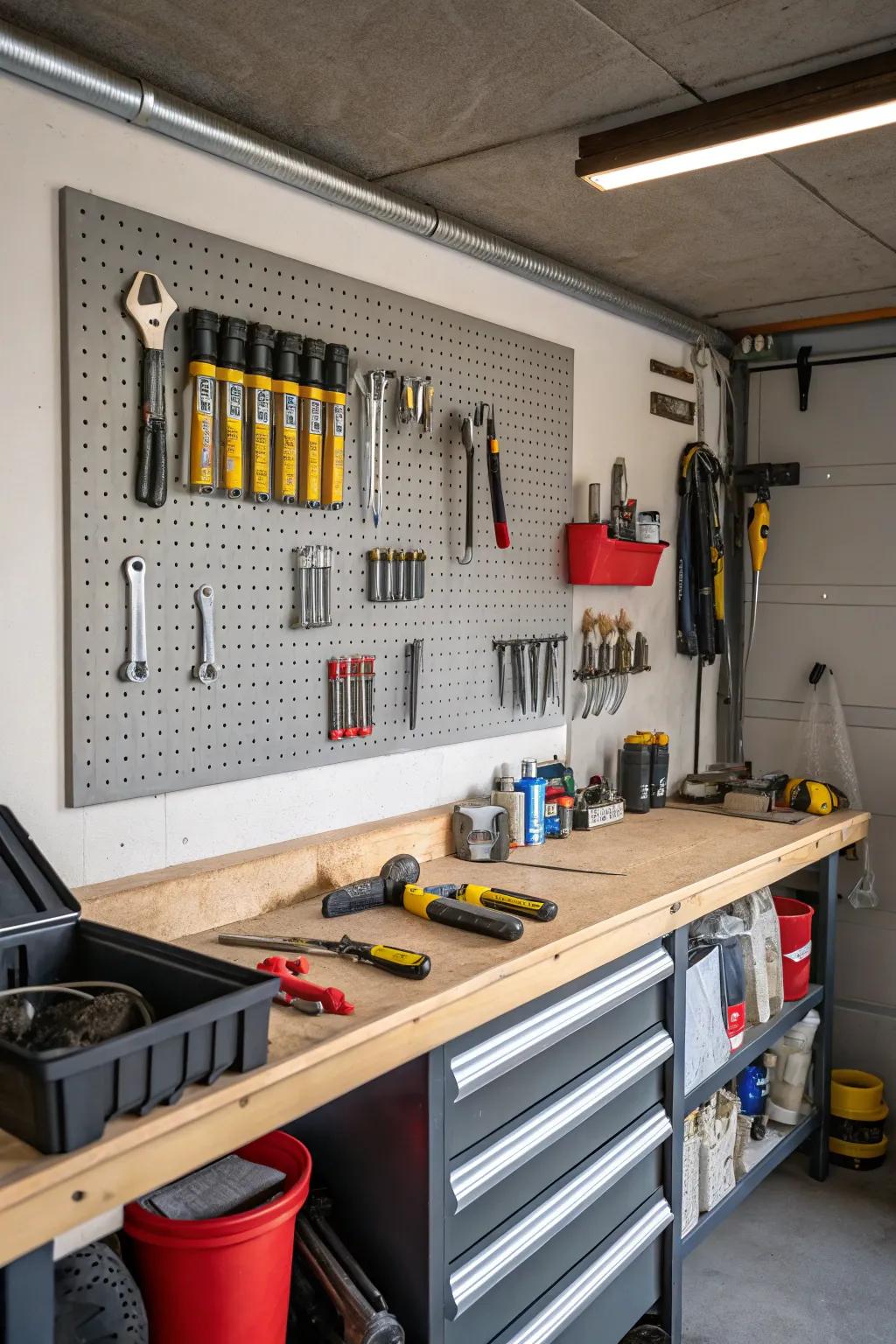 Set up a functional workshop or creative studio in your garage.