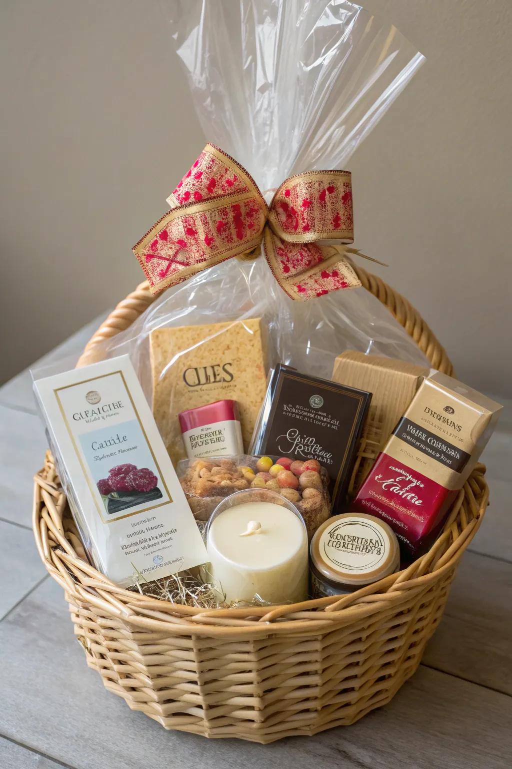 Elevate your gift card offering with a thoughtfully coordinated gift basket.