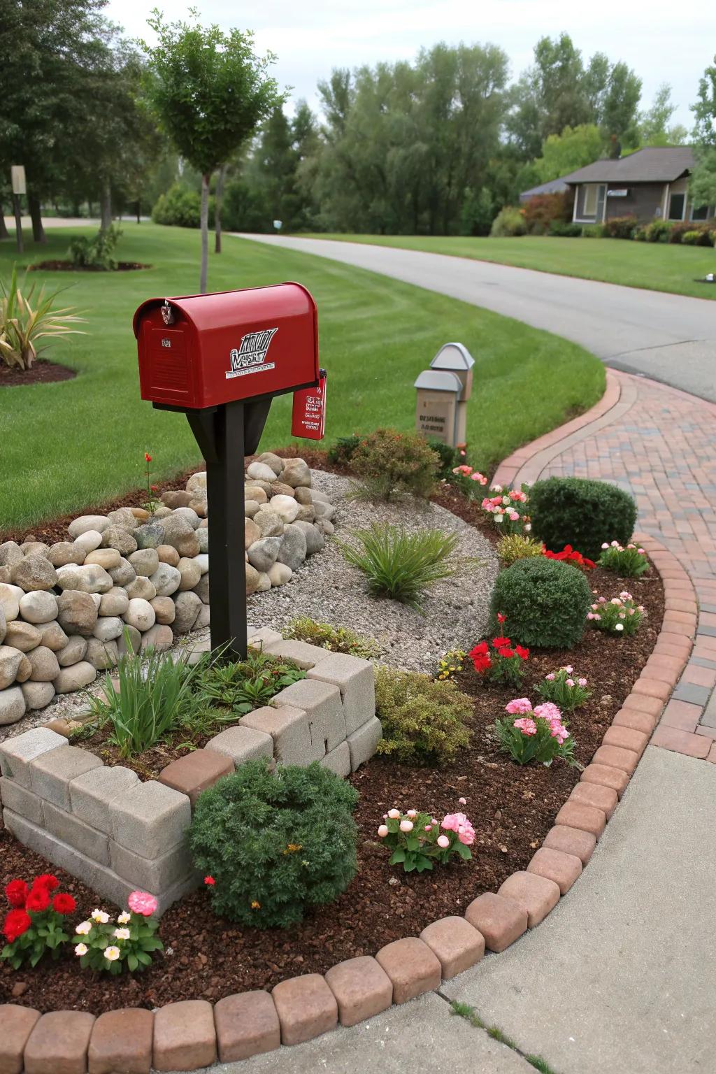 Define your mailbox garden with stylish decorative borders.