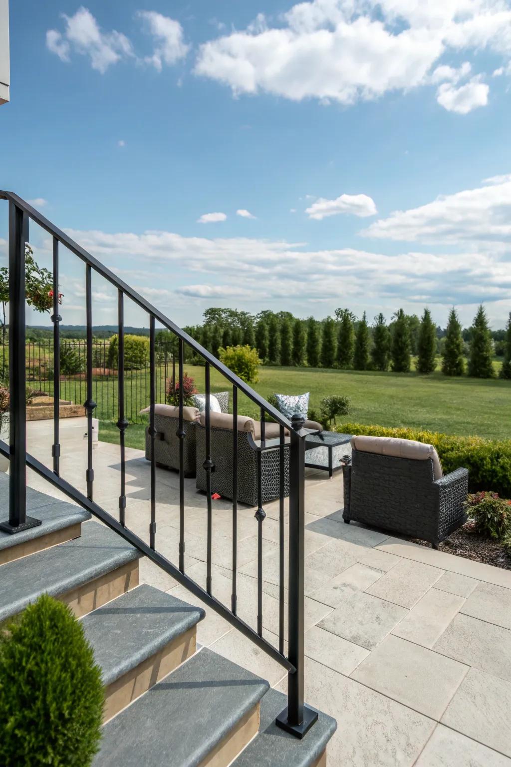 Extend your style outdoors with iron railings.