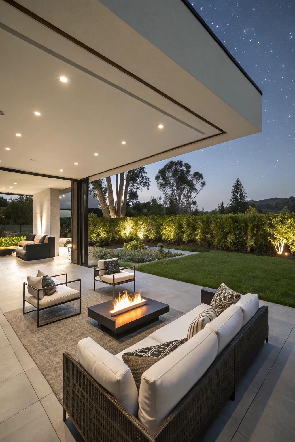 Outdoor living spaces seamlessly blend comfort and style.