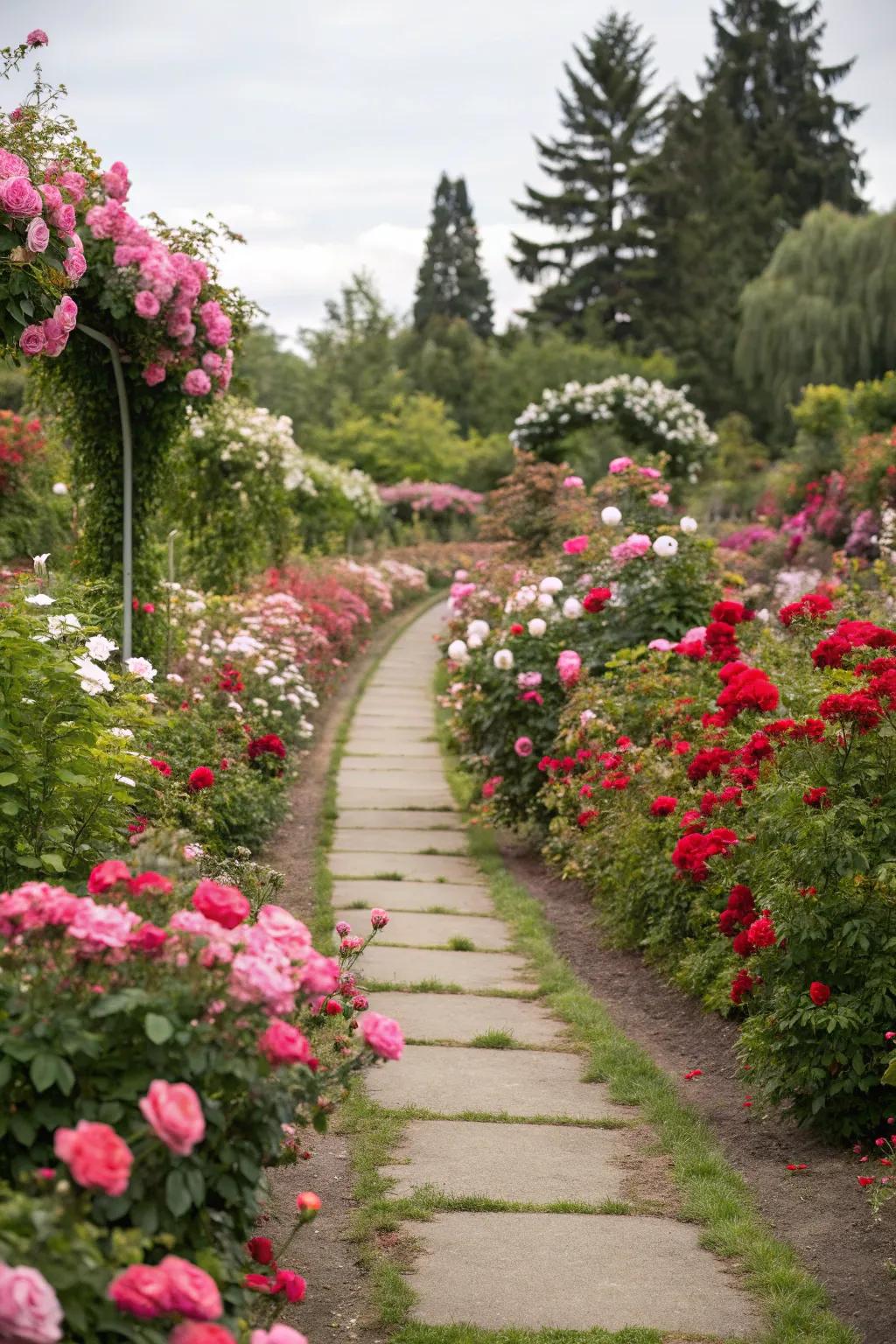 Sun jewels fashion a vibrant partition alongside a botanical path.