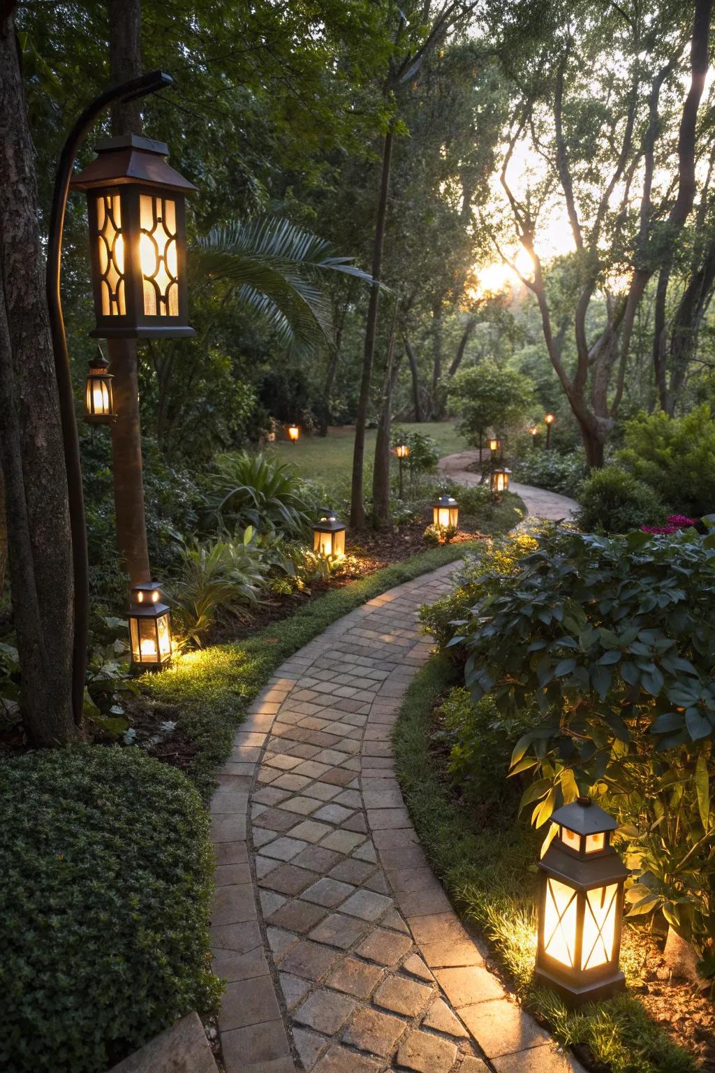 Outdoor lighting transforms your garden into a magical space after dark.