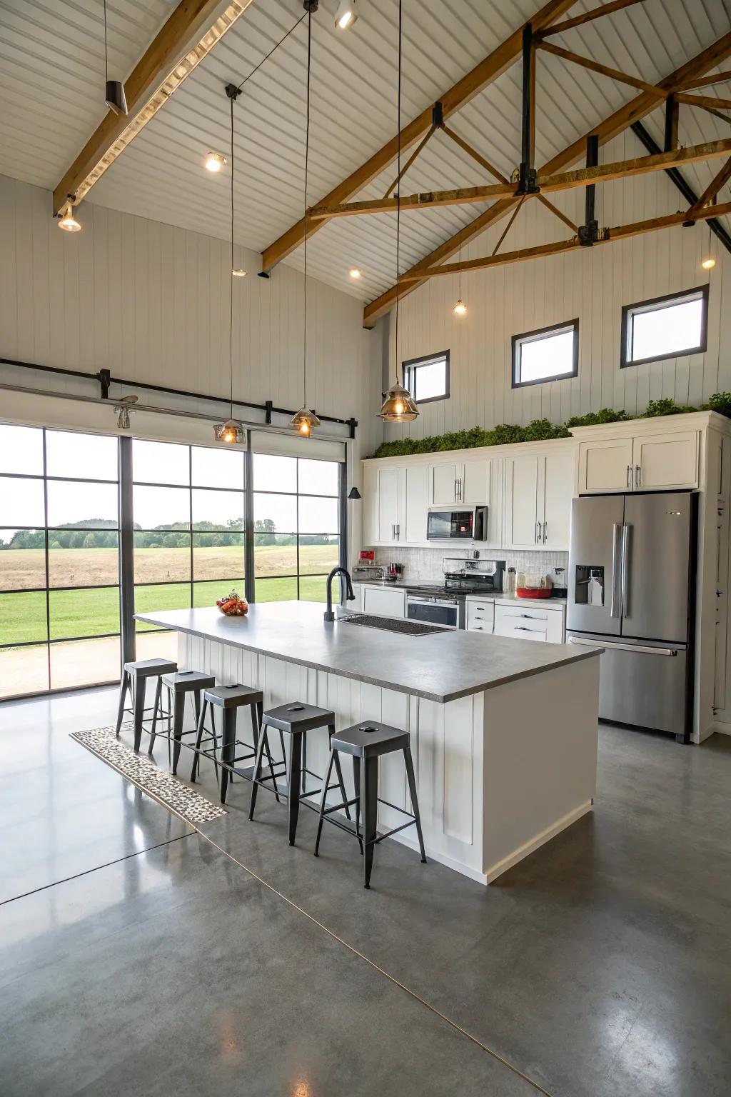 Cook up a storm in your pole barn's modern kitchen.