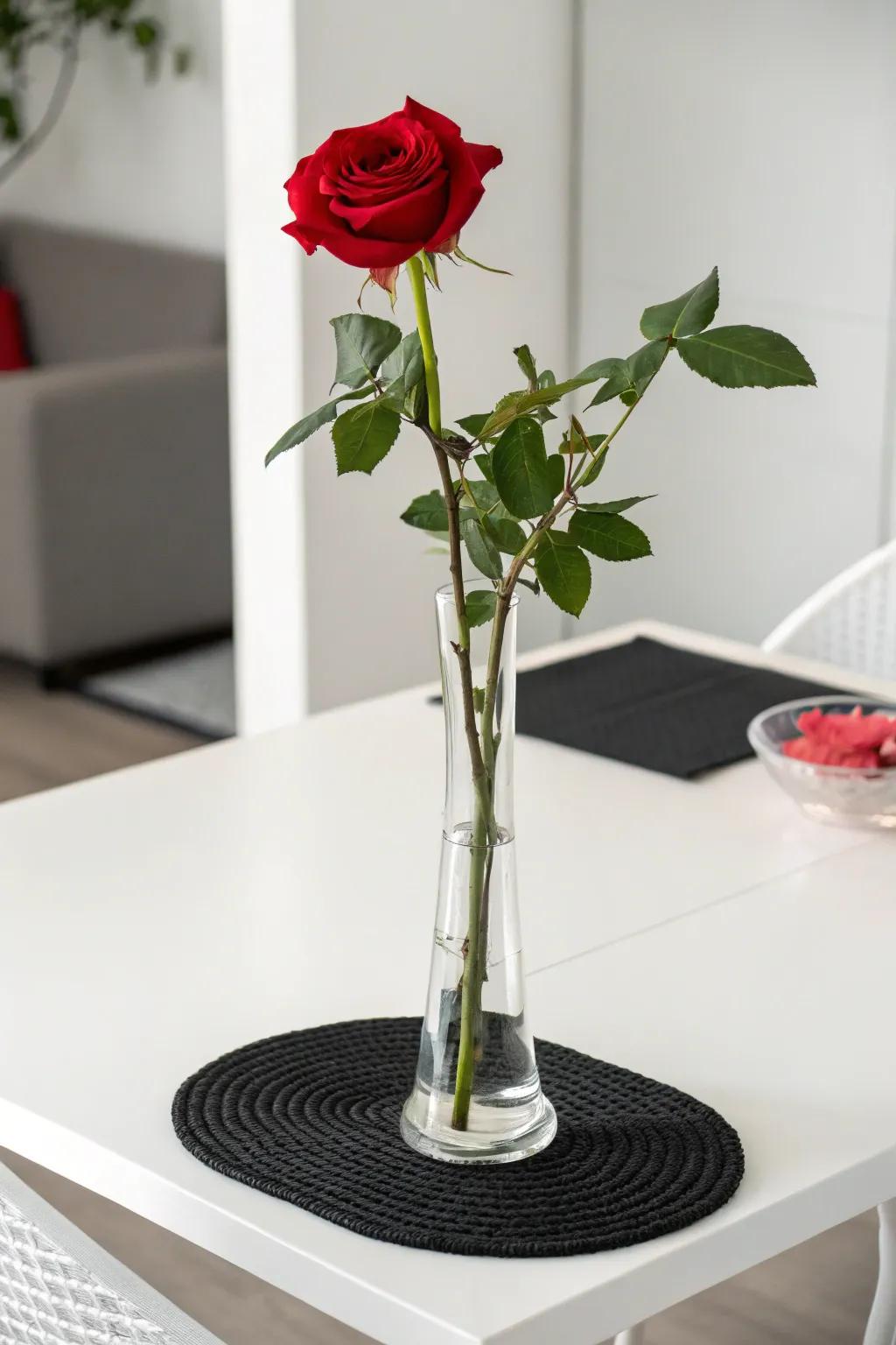 Modern Minimalist with a Single Rose