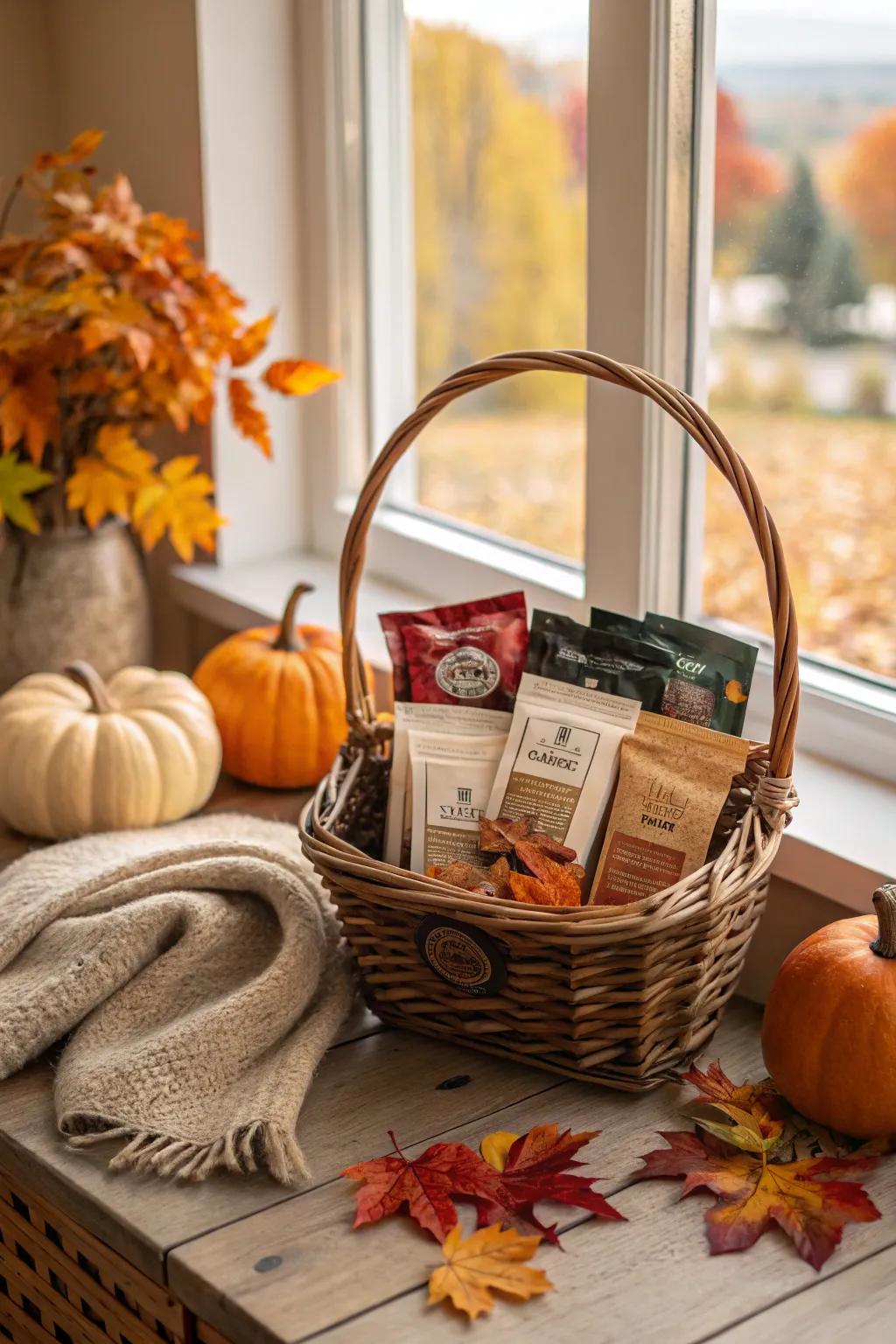 A cozy selection of warm beverages for a perfect fall day.