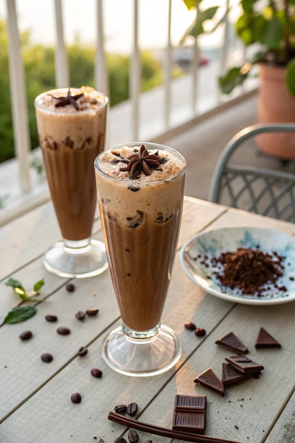 Mocha Coffee Sodas: a bubbly treat for two