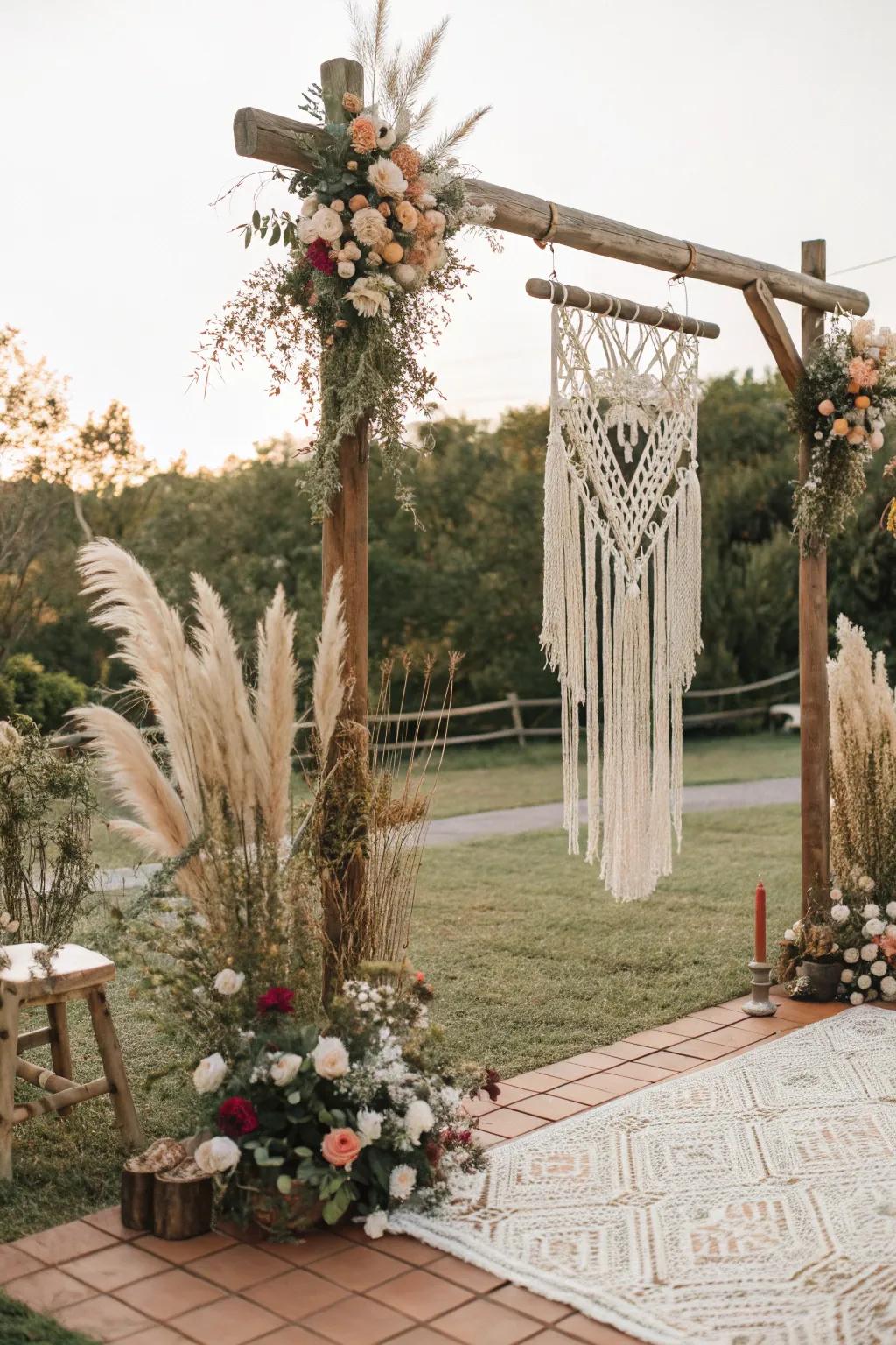 A bohemian wedding theme that captures free-spirited elegance.