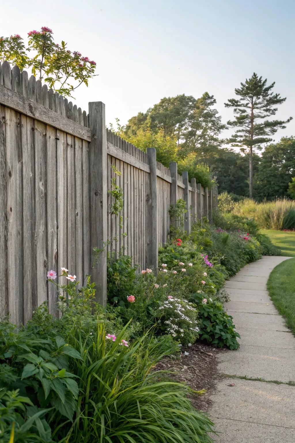 Privacy fences create a secluded and peaceful outdoor retreat.