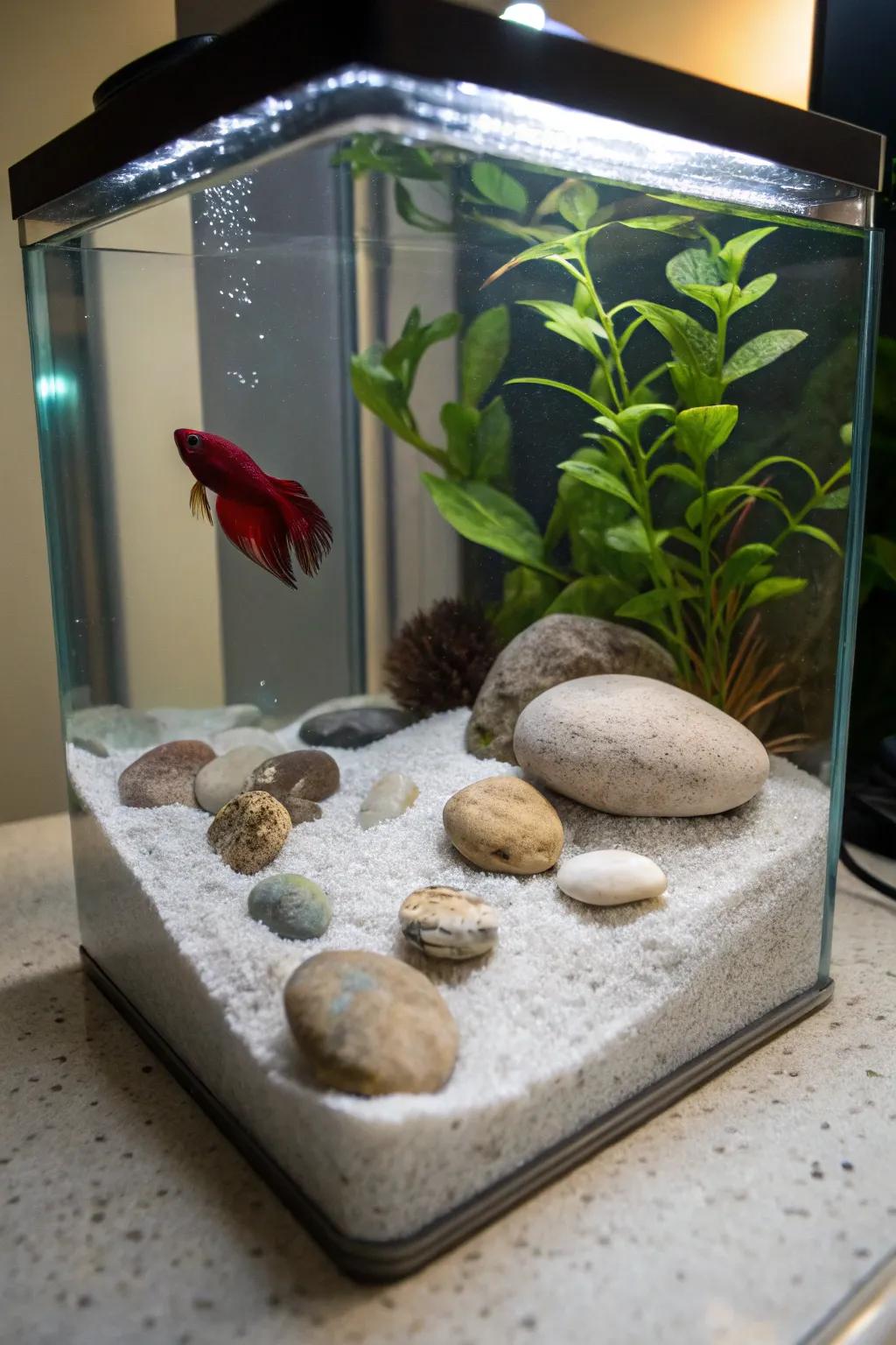 Craft an underwater Zen garden for ultimate tranquility.