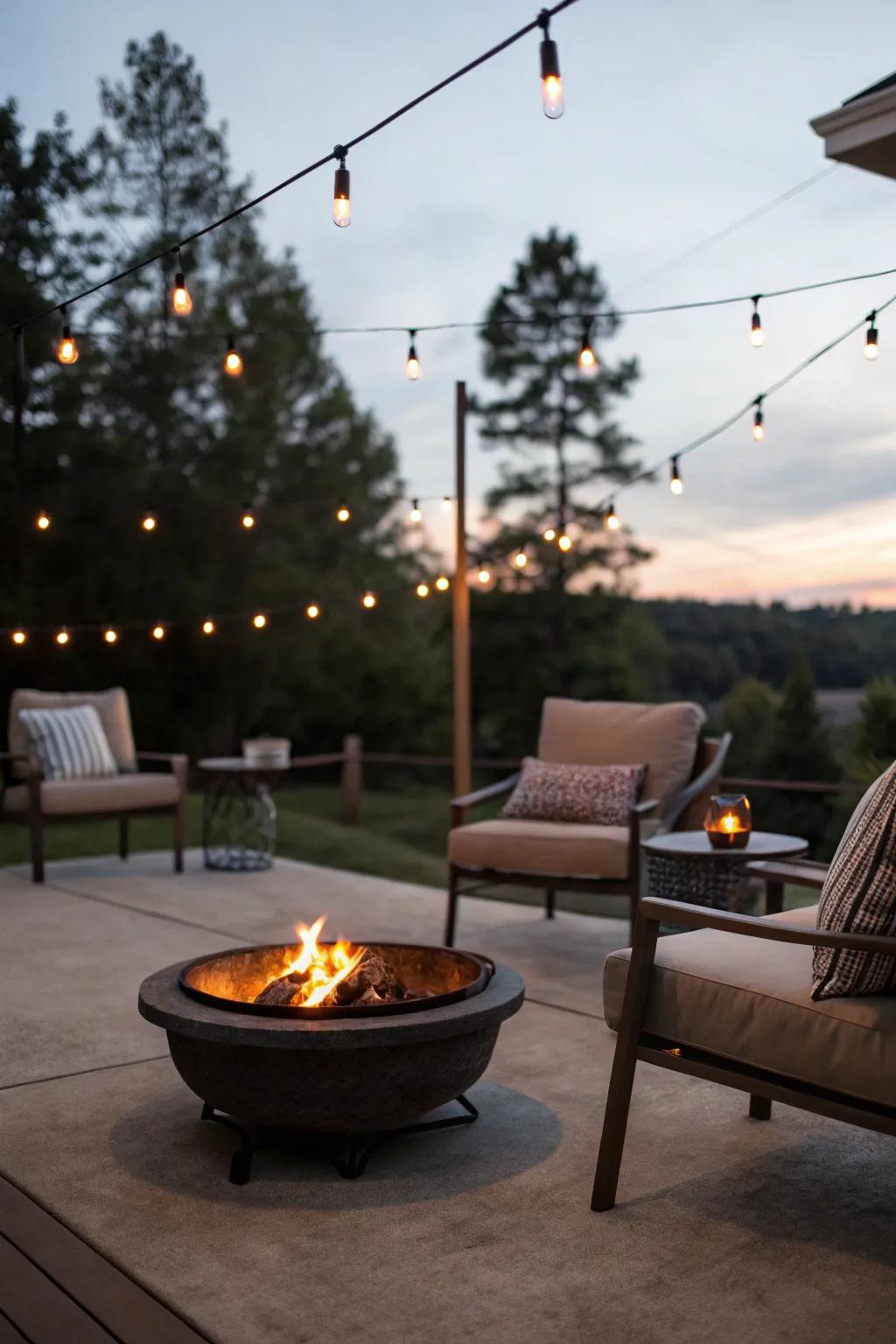 Fire pits are an inviting addition to any patio space.