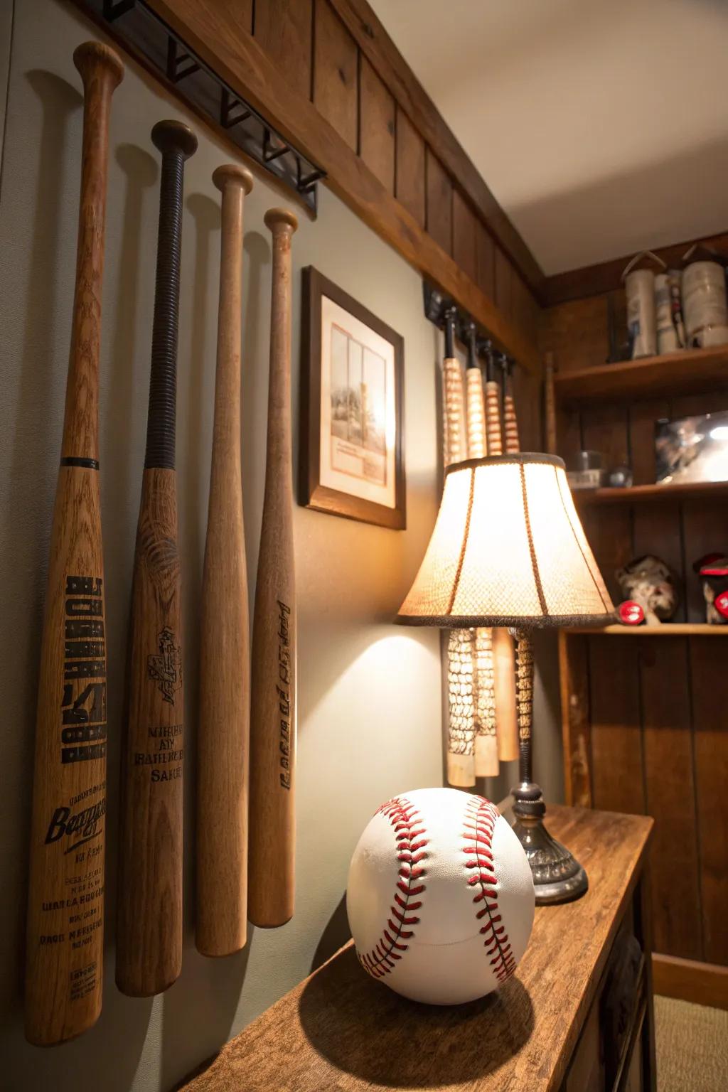 Add a playful touch with baseball-themed decor elements.