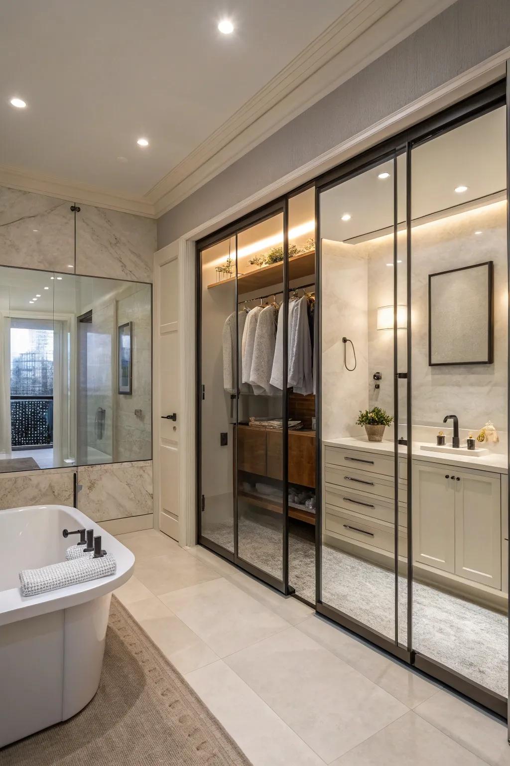 Glass panels introduce sophistication and openness.