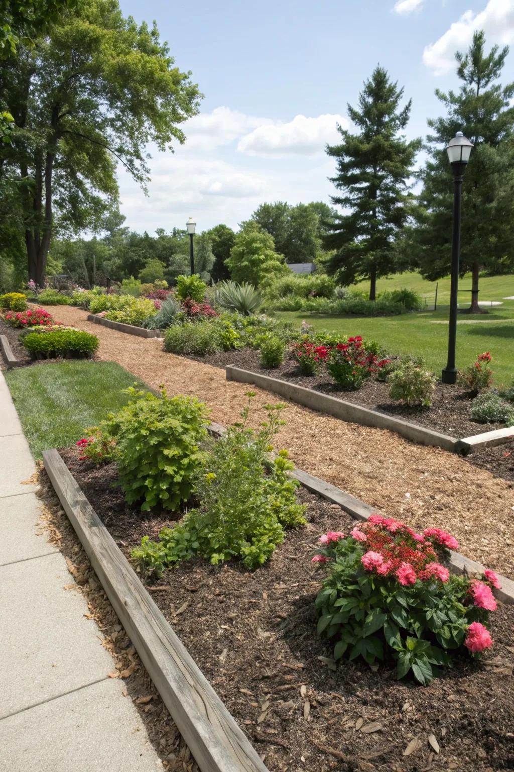 Mulch ensures a polished appearance and aids in moisture retention.