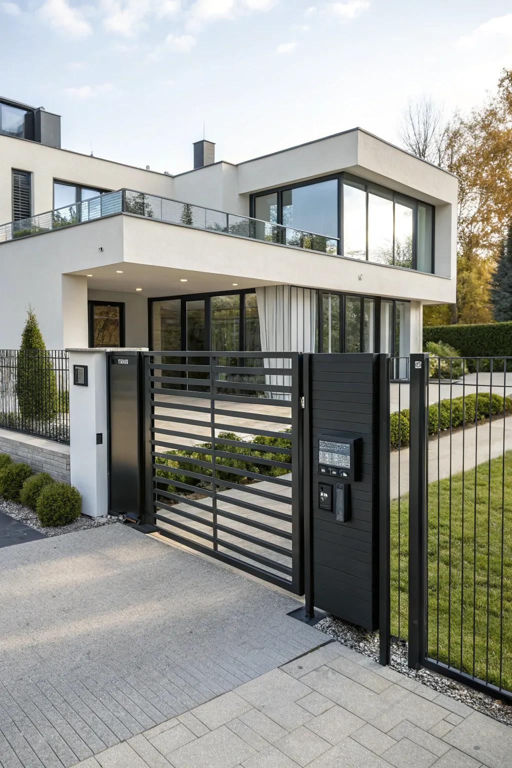 An automated gate that combines modern technology with style.