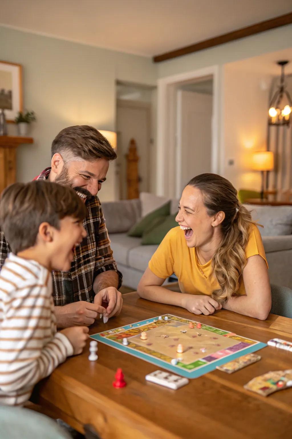 Game night snapshots capture fun and family togetherness.