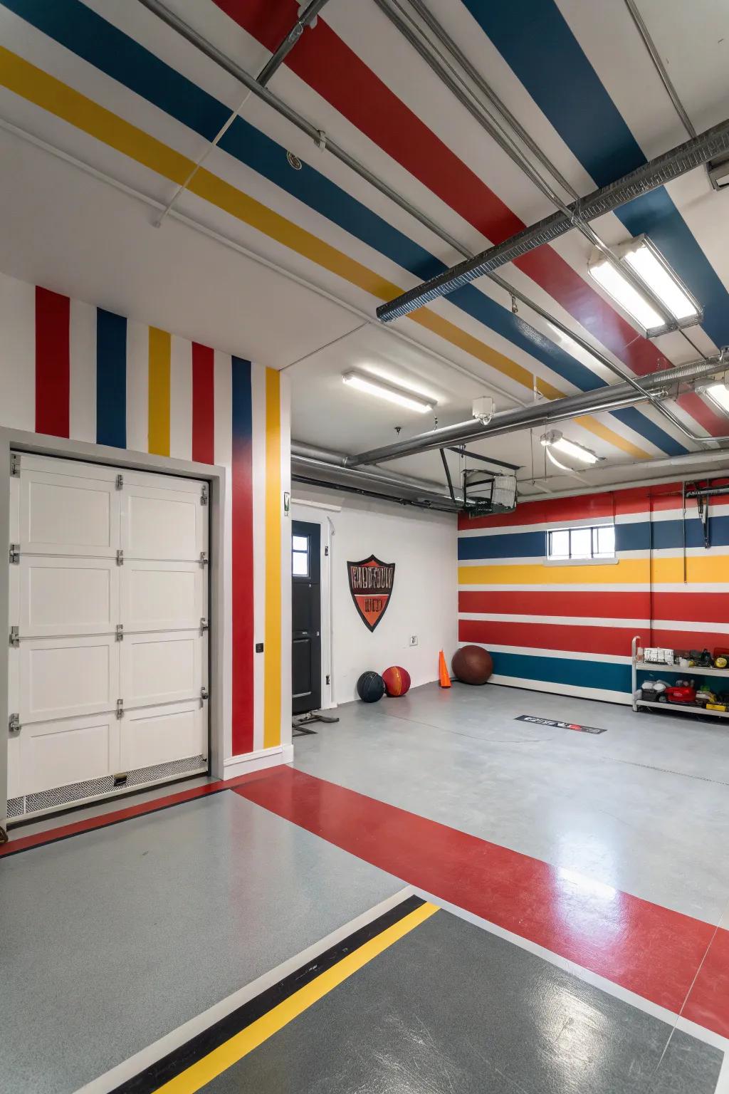 Lines contribute a playful and lively component to garage aesthetics.