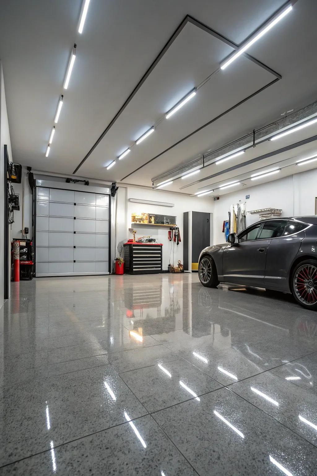 Achieve a sleek, modern aesthetic in your garage.