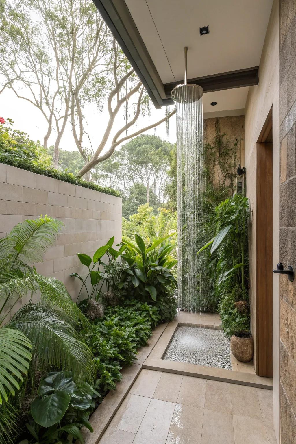 Embrace an open shower concept for a unified space.