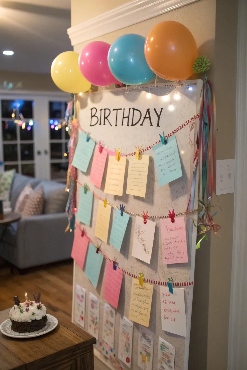 An interactive birthday display with individualized appellation labels.