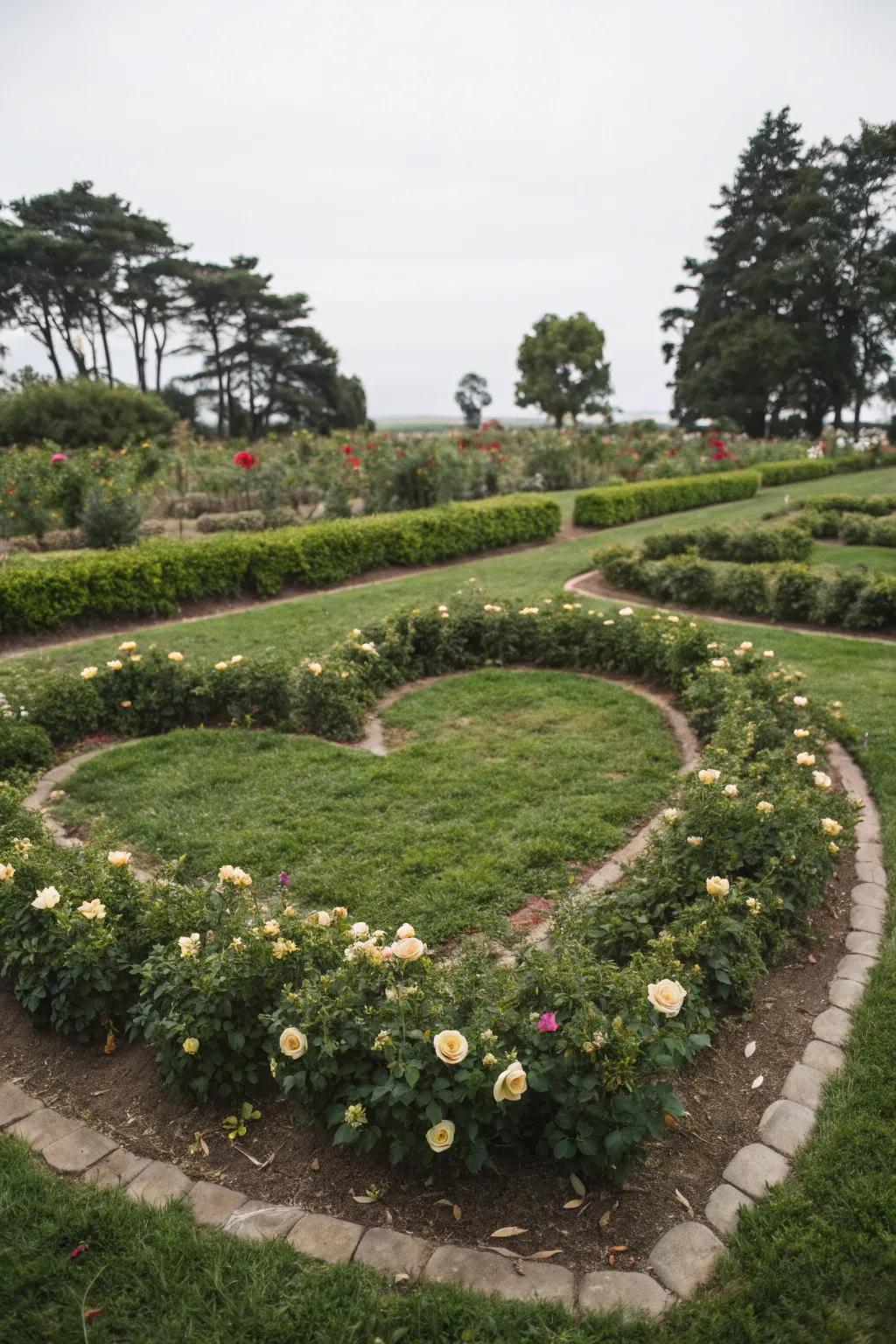 Sun jewels arrayed in a heart motif, resulting in a singular botanical configuration.