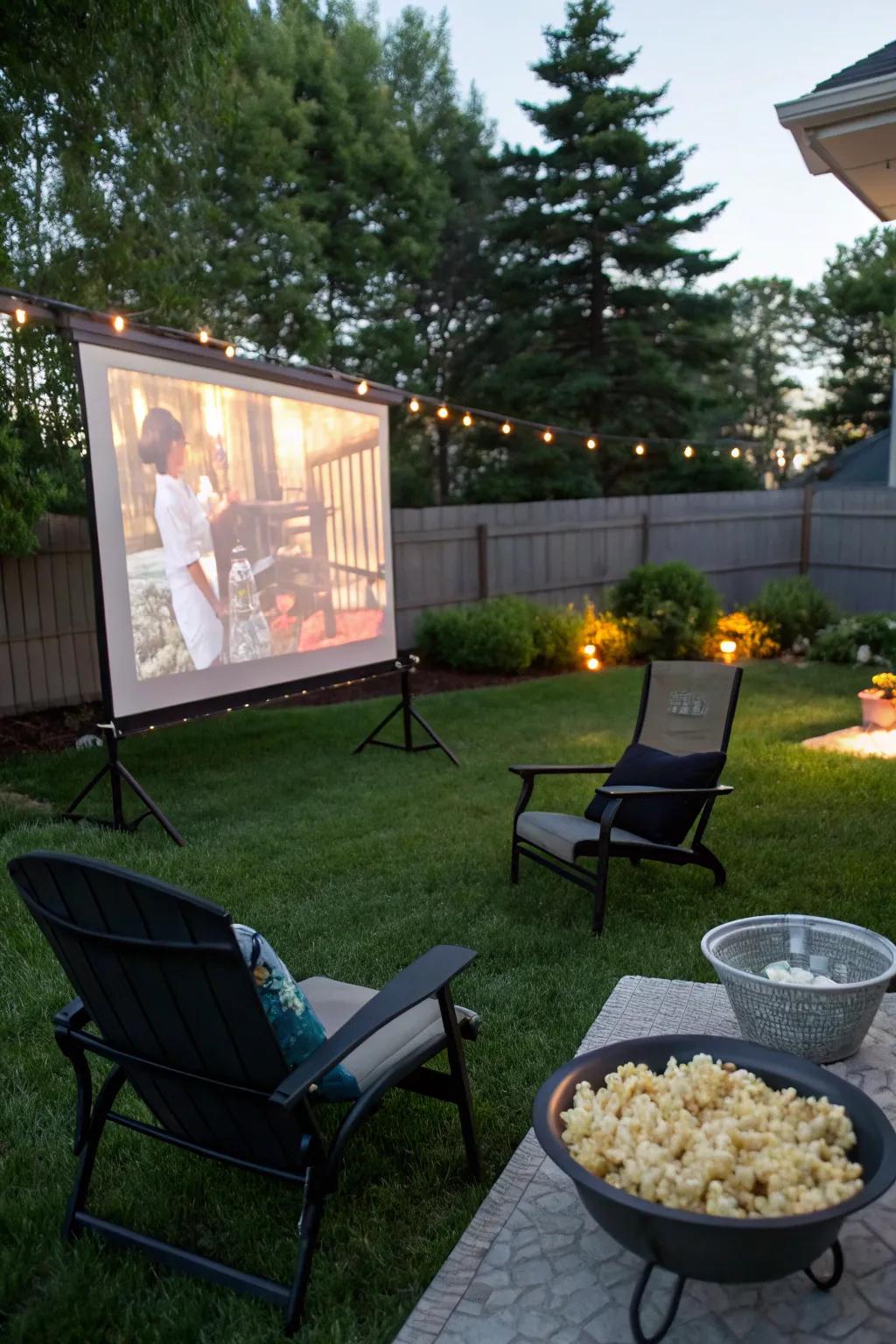 Enjoy your favorite films under the stars with an outdoor movie night.