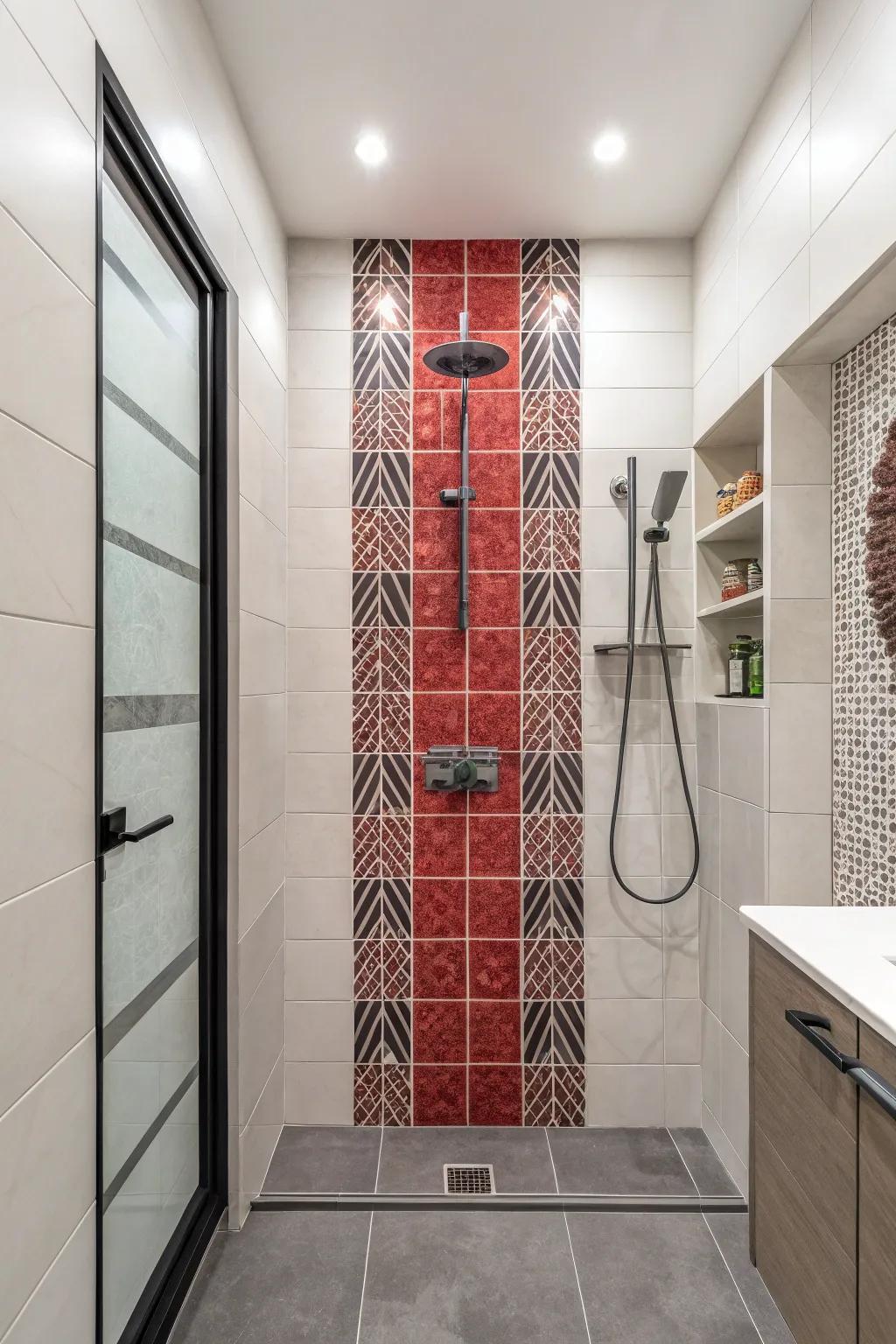 Accent walls make a bold statement in any shower remodel.