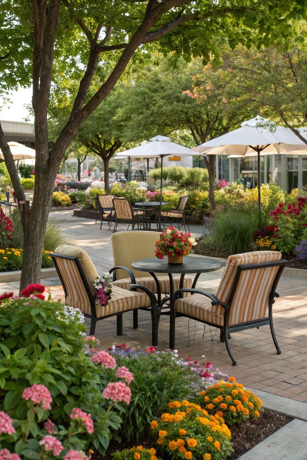 An inviting outdoor seating spot for relaxation.