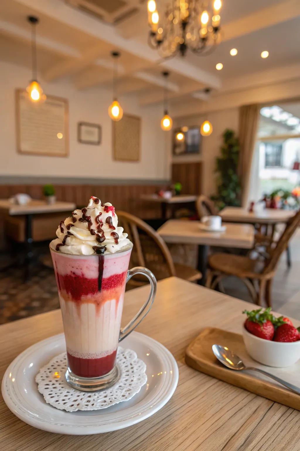 Chocolate-Covered Strawberry Latte: a dessert in a mug