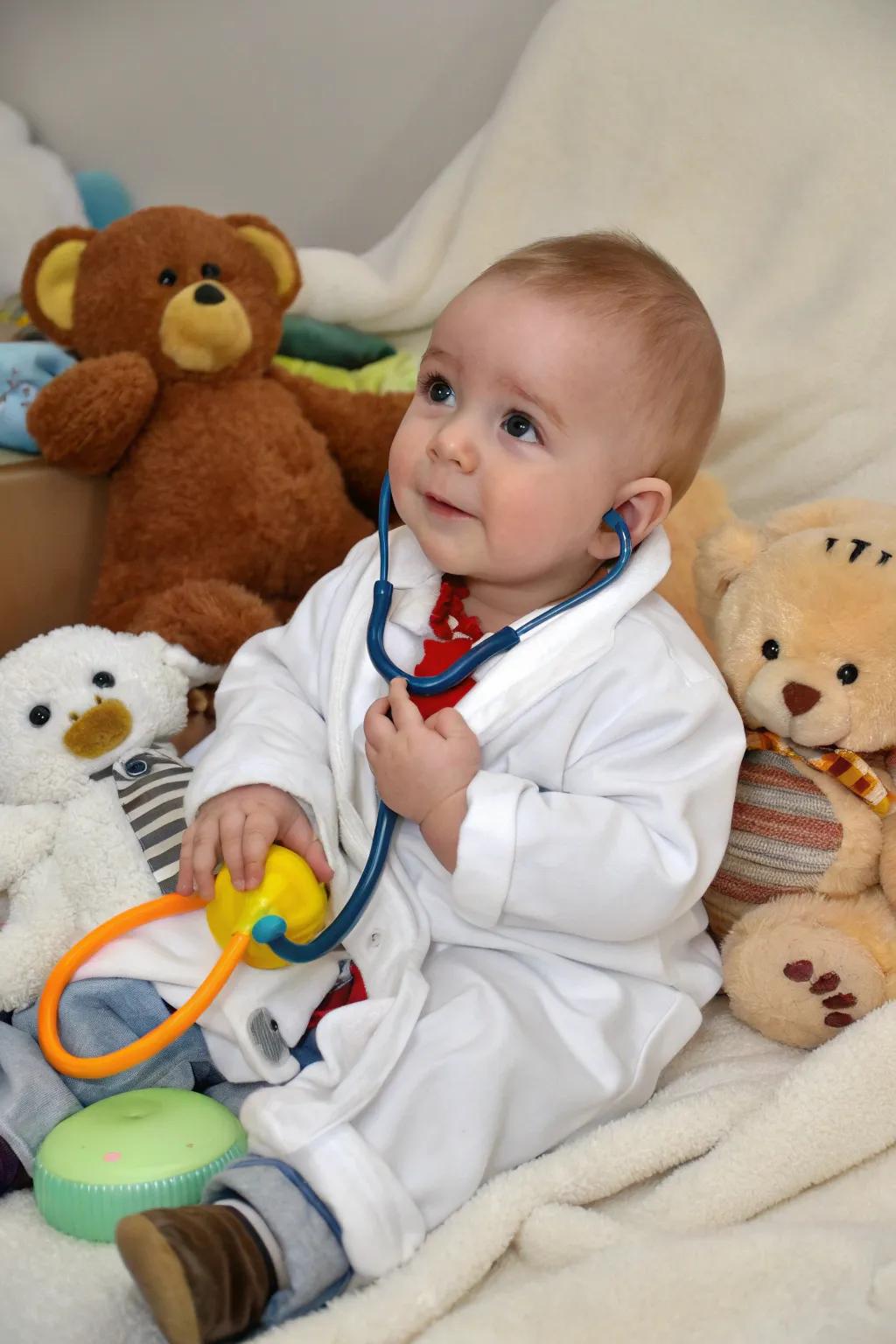 Tiny medic prepared to save the day.
