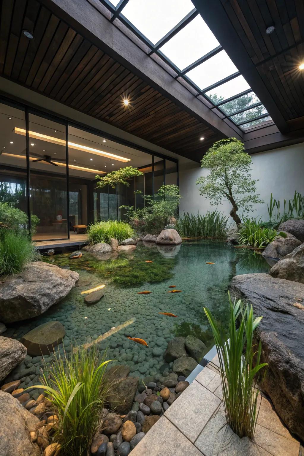 Achieve serenity with open spaces in your aquascape.