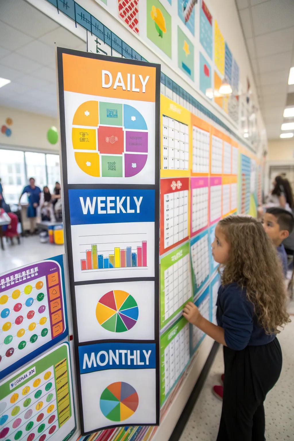 A colorful bulletin board that makes tracking attendance engaging.