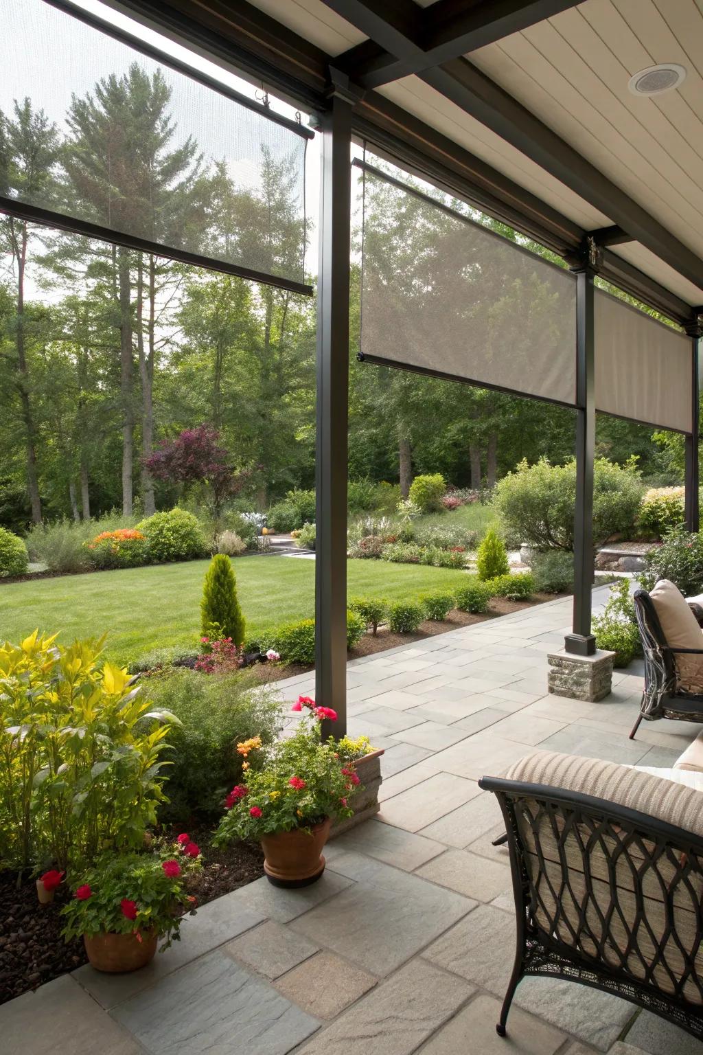 Enjoy privacy and sun protection with solar screens.