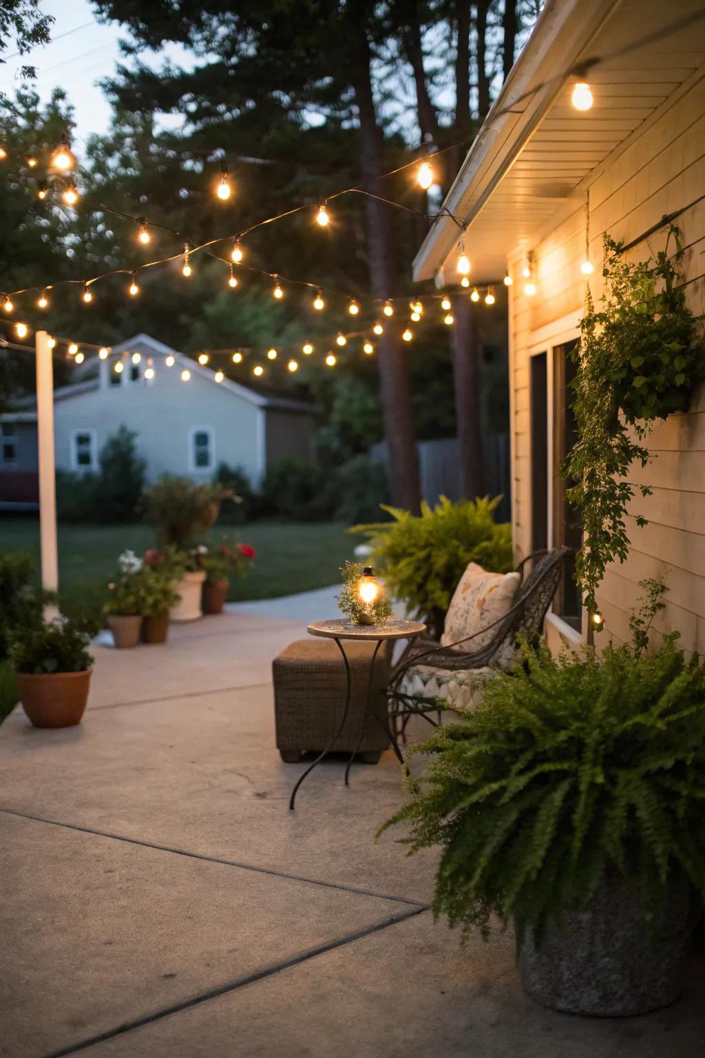 String lights can transform your patio into a magical evening retreat.