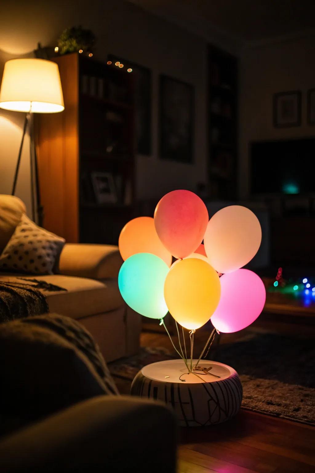 Diode balloons engender an enchanting radiance suitable for nocturnal events.