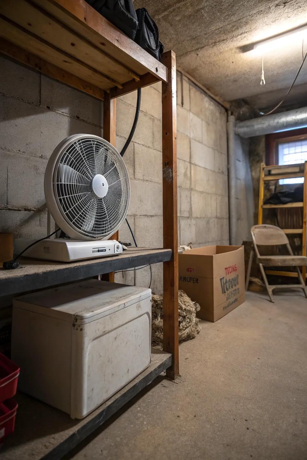 Box fans offer a flexible option to boost airflow in various areas of your basement.