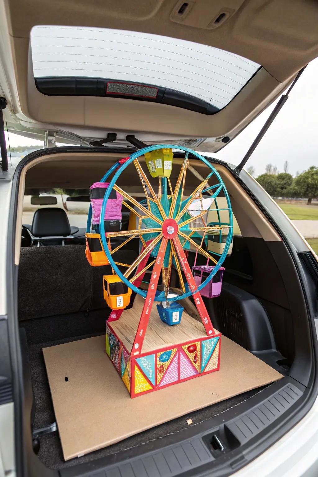 A nostalgic Ferris wheel decoration, capturing the essence of carnival fun.