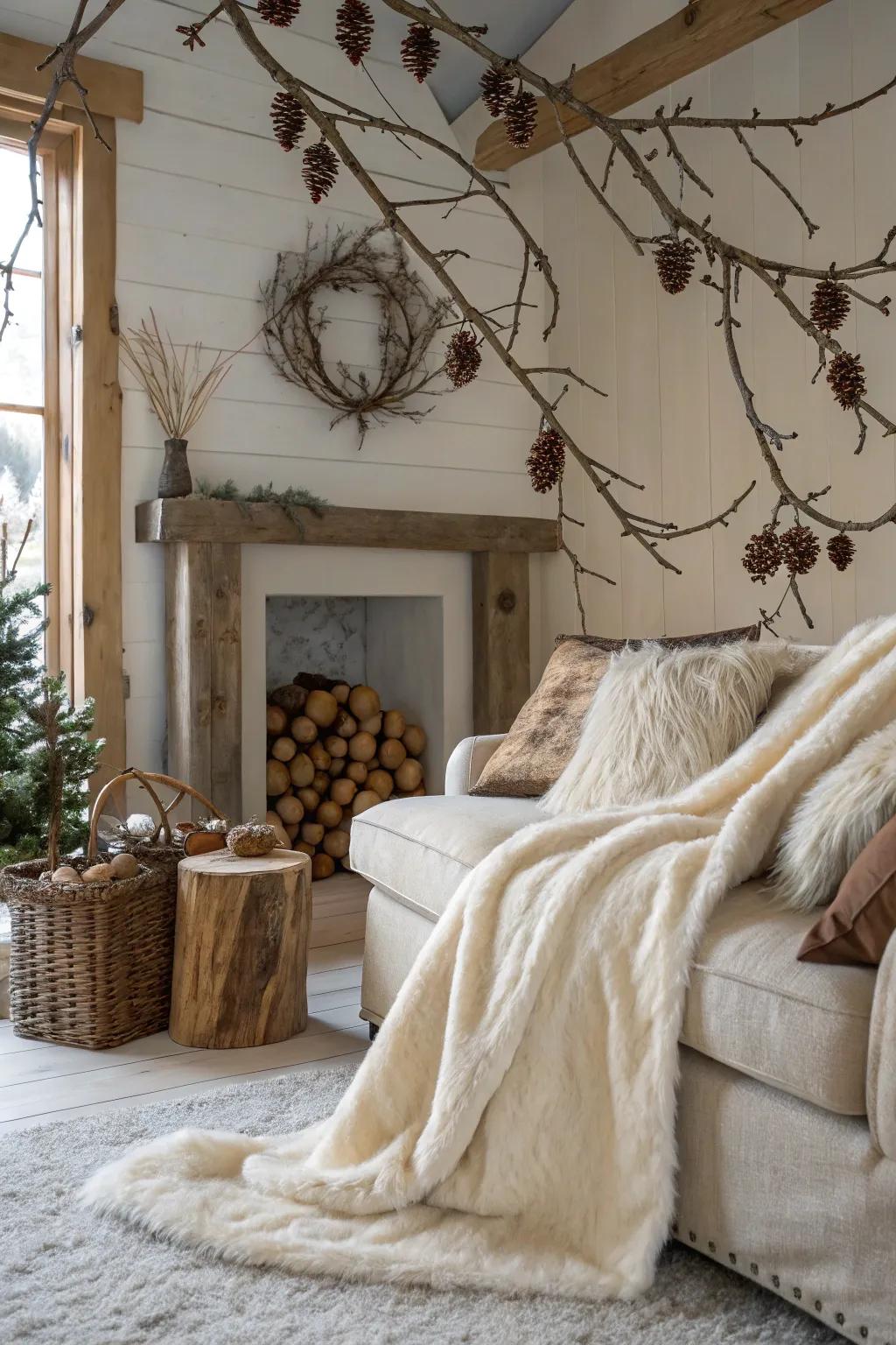 A frosted woods theme enriched with natural elements.
